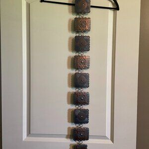 CNBOME Silver Square Buckle Chain Belt Adjustable Metal Belt